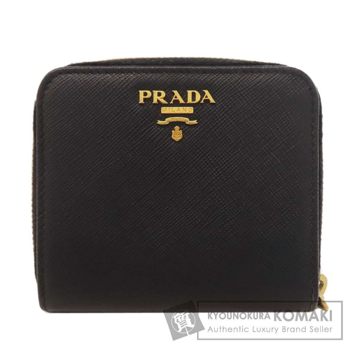 PRADA プラダ ジップ ウォレット 二つ折り財布 小銭入れあり サフィアーノ レディース