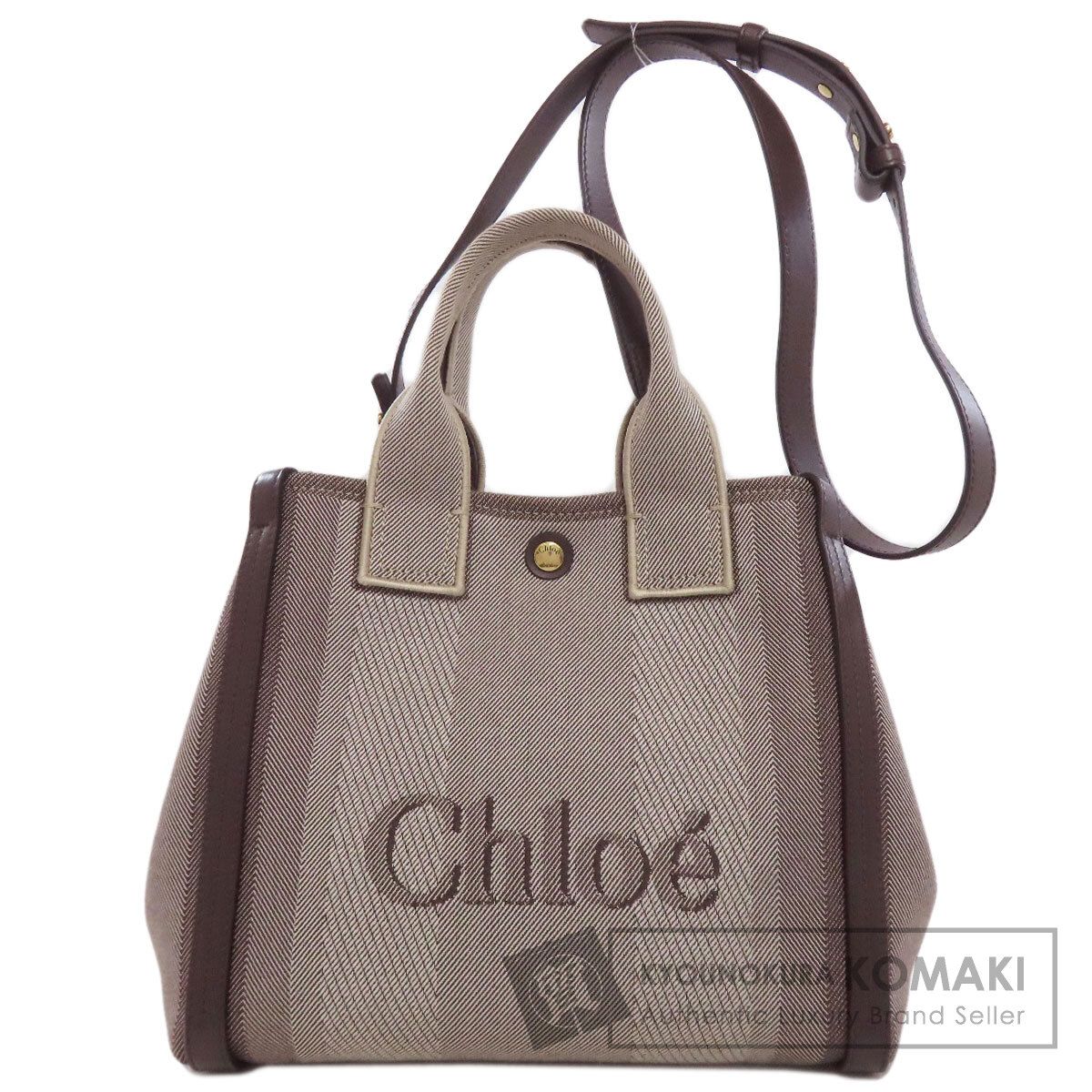 CHLOE クロエ キャリースモール ハンドバッグ キャンバス レディース