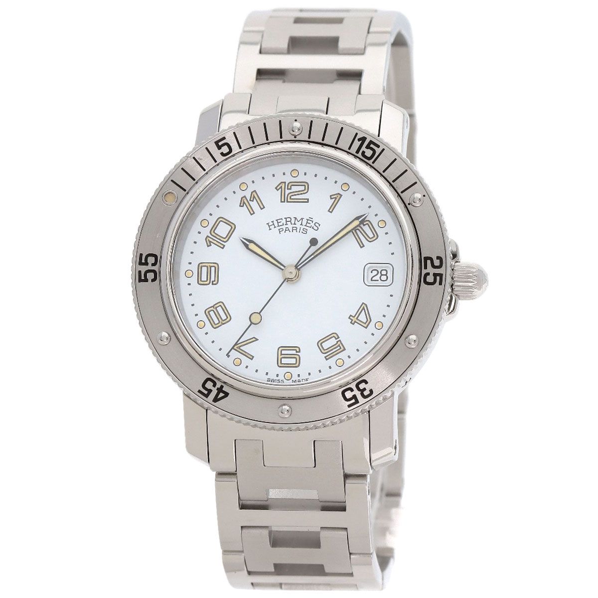 HERMES エルメス CL 7 710 クリッパー ダイバー 腕時計 SS メンズ
