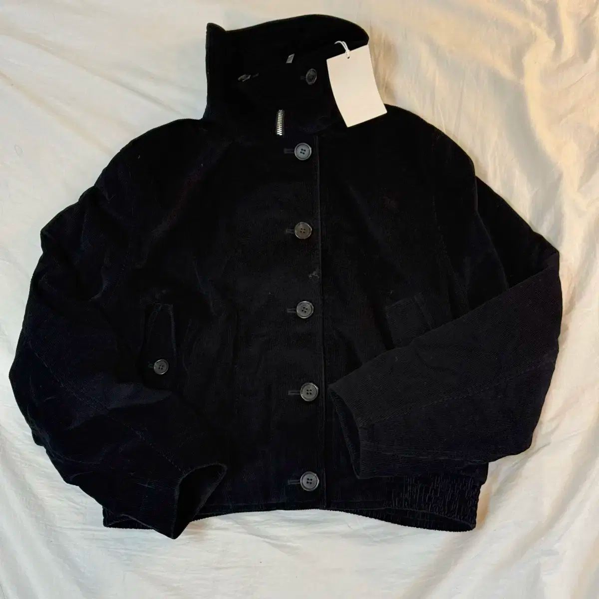 COS cos コーデュロイ ファネルネック ジャケット ネイビー s GULLKHAN_COM