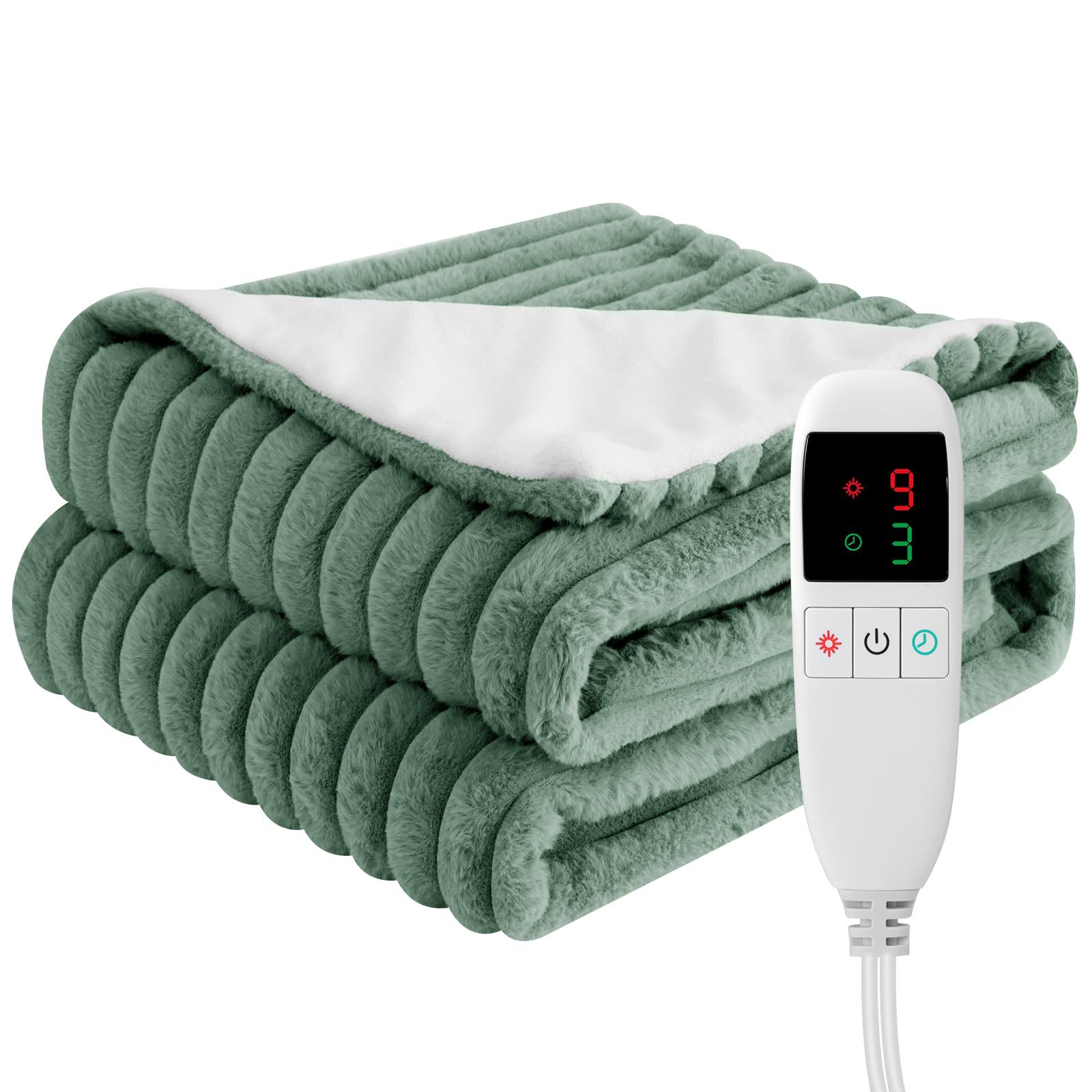 電気毛布 掛け 敷き 洗える 表面兎毛調 速暖 190×130cm 節電 タイマー設定機能 9段温度調節 電気敷き毛布 柔らかい生地 ふわふわ 厚手生地 あったか ひざ掛け 肩掛け 電気ブランケット 頭寒足熱効果 ダニ退治 防寒 暖房器具 プレゼント ギ