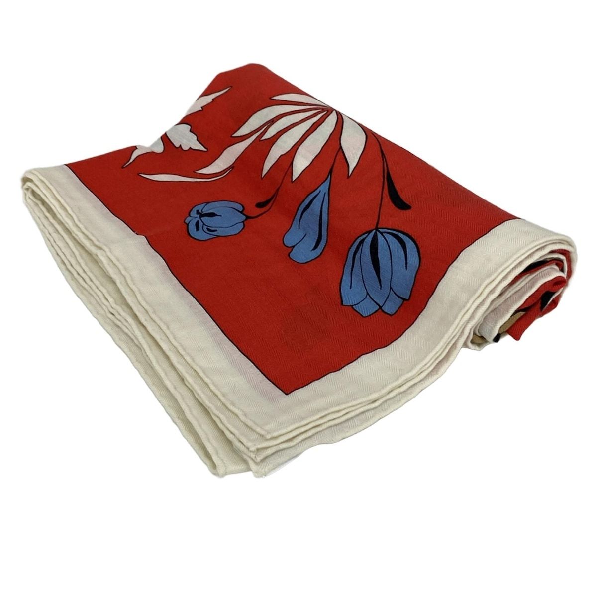 HERMES エルメス ストール ショール カレ140 レッド×ブラウン×マルチ LES LEOPARDS カシミヤ シルク