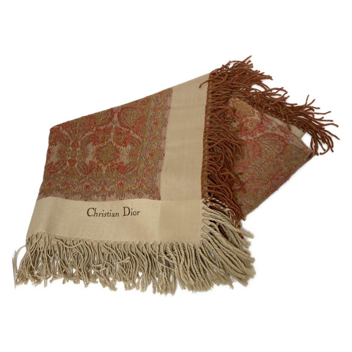 DIOR|ChristianDior ディオール|クリスチャンディオール ブランケット - ベージュ×レッド×マルチ ウール