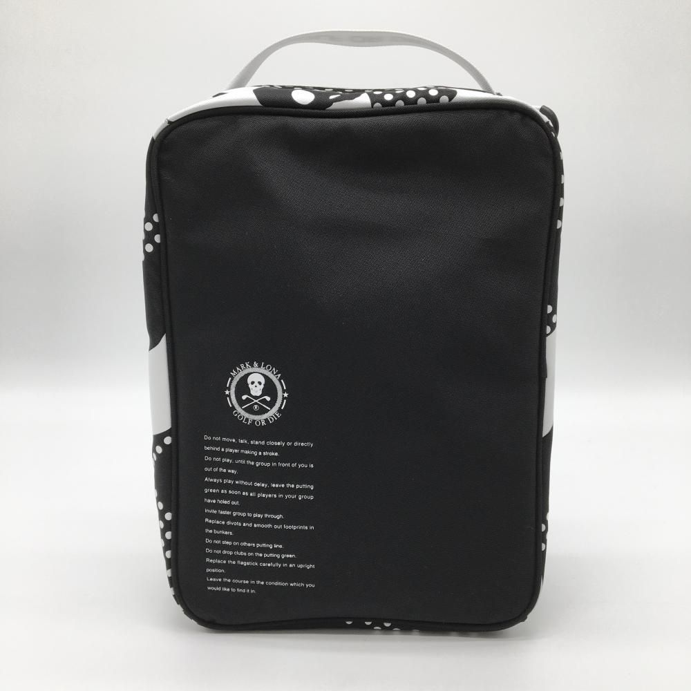 ショップ 【美品】マークアンドロナ シューズケース 黒×白 総柄 スカル