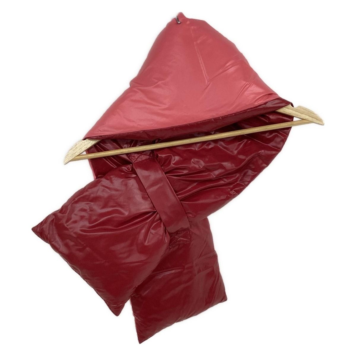 MONCLER モンクレール マフラー - ピンク×ボルドー SCIARPA シャルパ ダウン フェザー