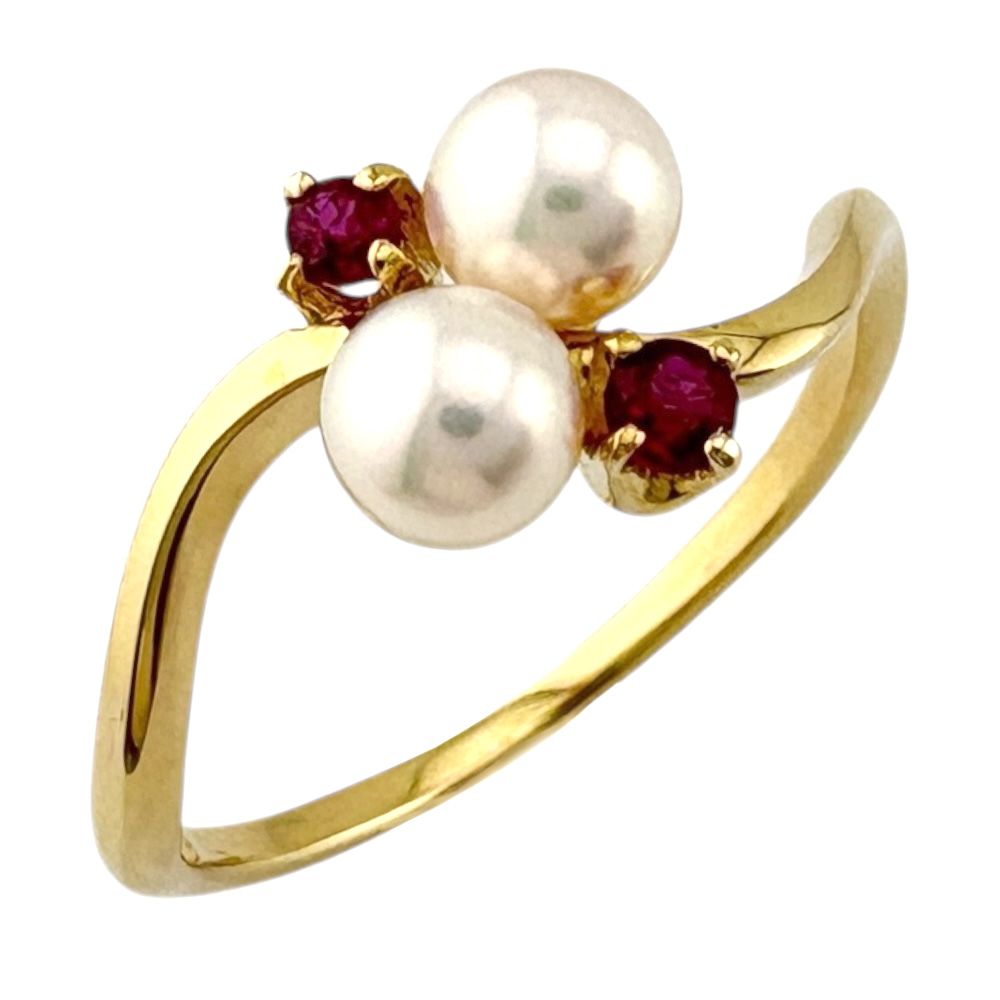 リング 指輪 10号 18金 K18イエローゴールド パール レディース