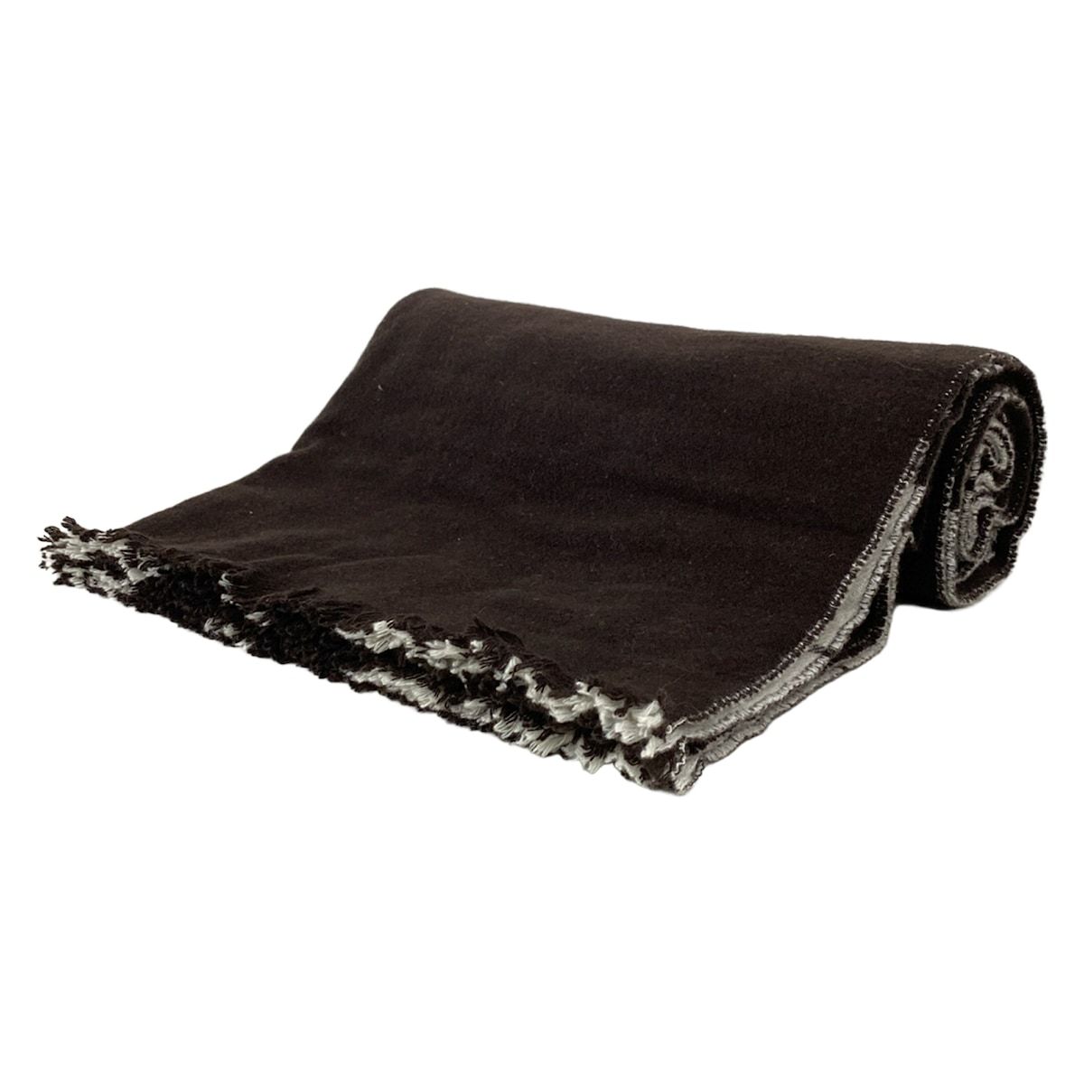 johnstons of elgin ジョンストンズ マフラー - ダークブラウン×白 for UNITED ARROWS ウール カシミヤ