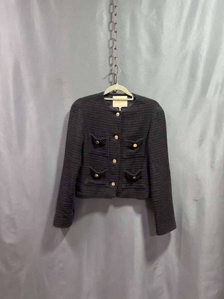 マージュ 黒 ツイード ジャケット 36サイズ 55