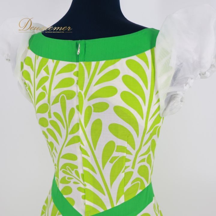 フラダンス 衣装 ワンピース ドレス グリーン系 アロハスタンダード
