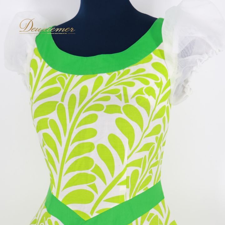 フラダンス 衣装 ワンピース ドレス グリーン系 アロハスタンダード