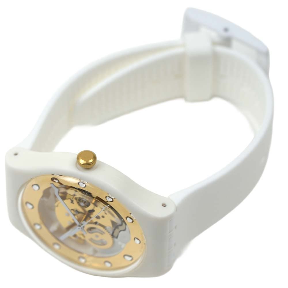 スウォッチ 腕時計 レディース ホワイト ゴールド swatch SPARKLING CIRCLE SUNRAY GLAM SUOZ148