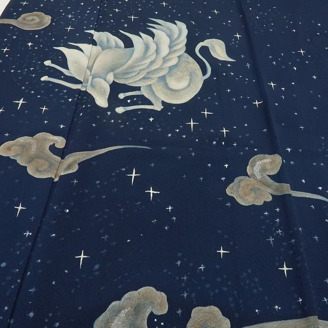  六花-RIKKA- 正絹 単衣 ペガサス 手縫い 訪問着 着物 A 3745 訪問着 付け下げ 着物