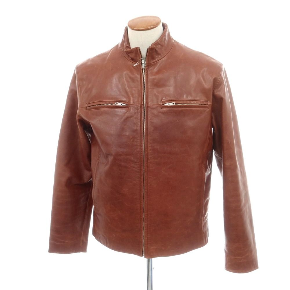 【新品】COACH コーチ ブラウン メンズレザージャケット M COACH ブラウンレザージャケット M