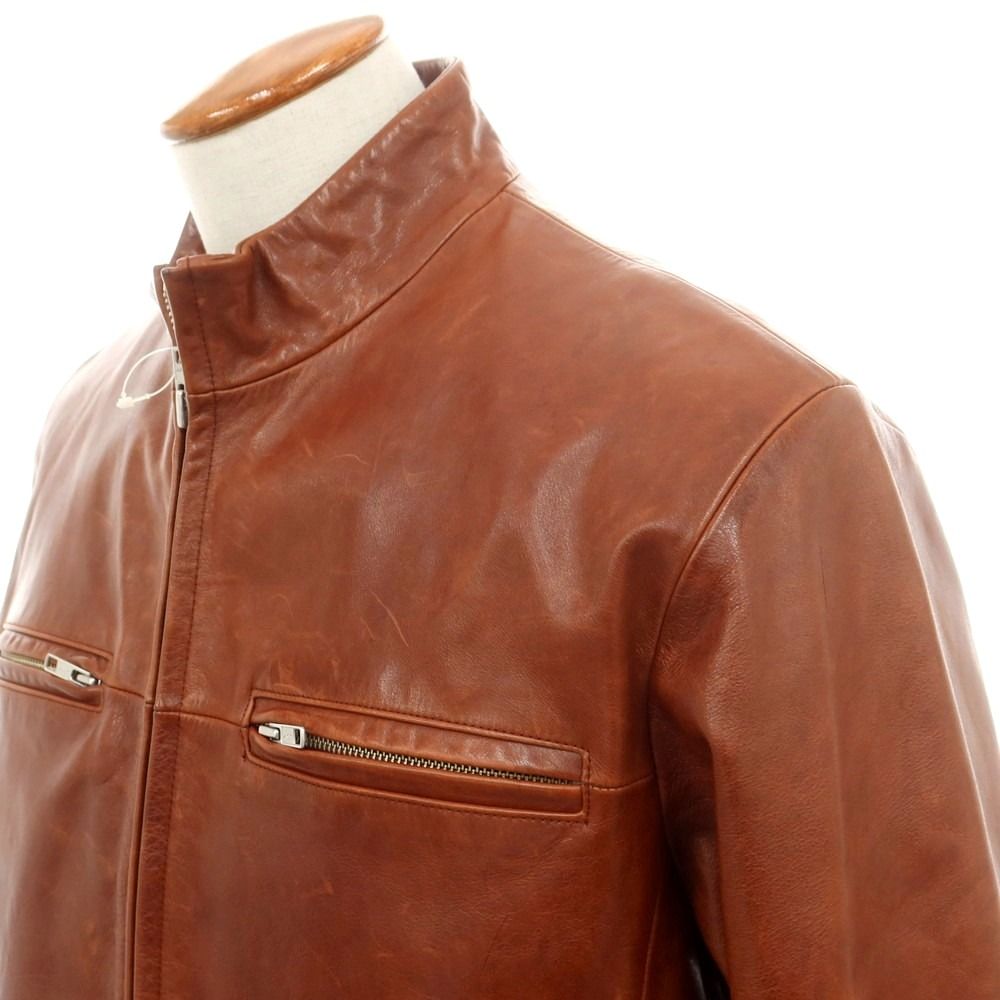 コーチ ショップ COACH レザー ライダースジャケット ブラウン【サイズ