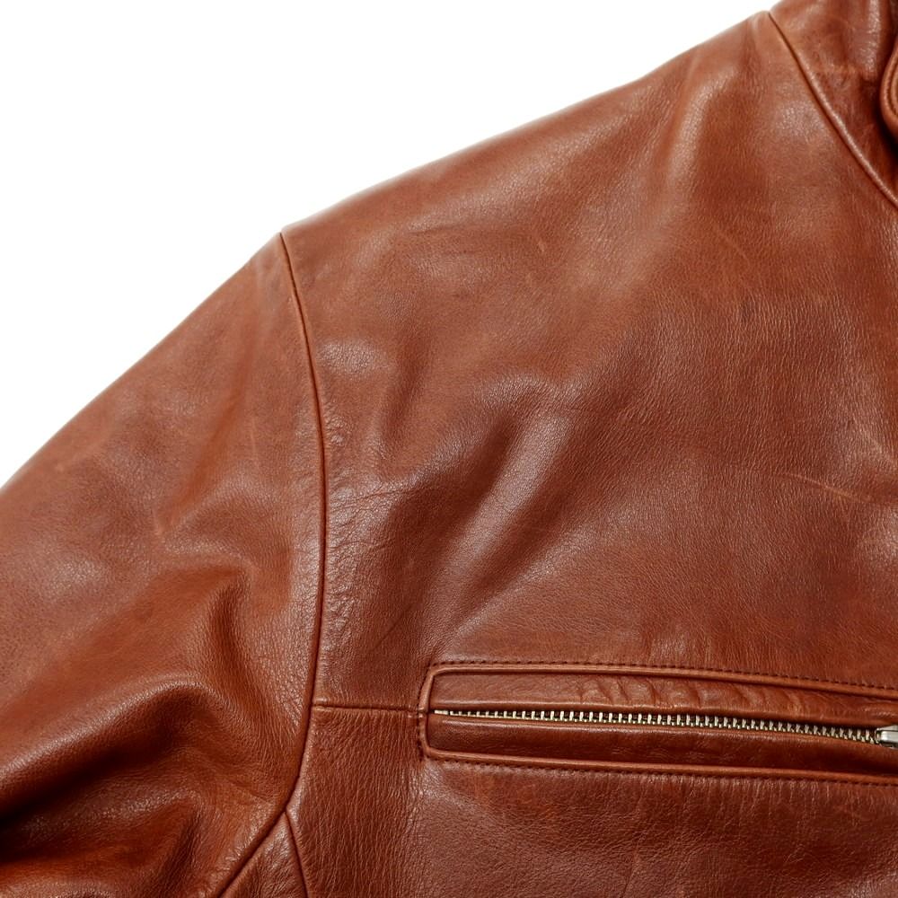 コーチ ショップ COACH レザー ライダースジャケット ブラウン【サイズ