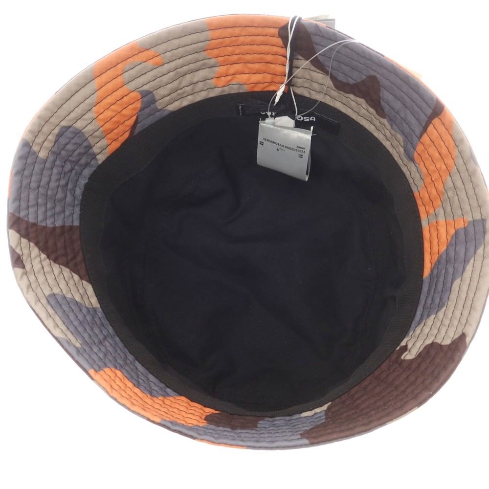  ディースクエアード ナイロン カモフラ バケットハット グレーxオレンジ サイズM メンズ バケットハット ハット