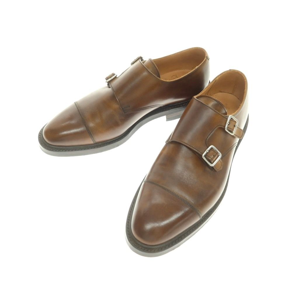 クロケットアンドジョーンズ CROCKETT-JONES HARROGATE ダブルモンク ドレスシューズ ブラウン サイズ7E メンズ