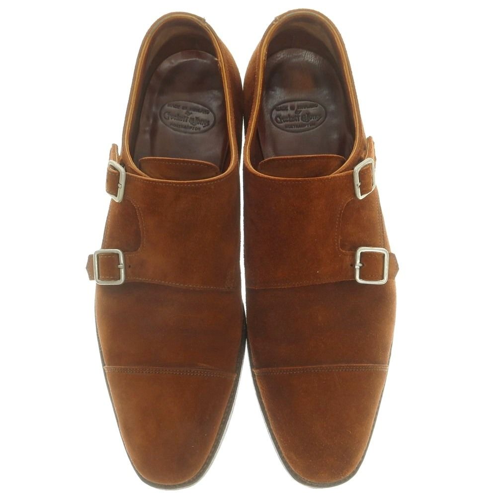 クロケットアンドジョーンズ -JONES REPTON スエード ダブルモンク ドレスシューズ ブラウン サイズ8 D メンズ