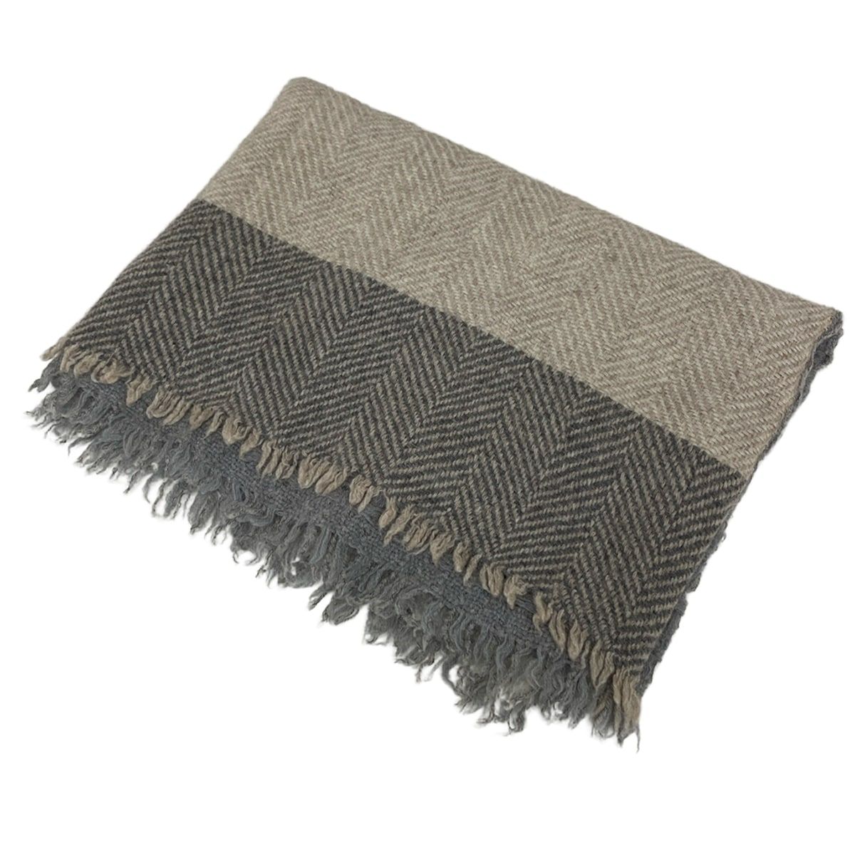 ANTEPRIMA アンテプリマ マフラー - ライトグレー×アイボリー×ベージュ スヌード|フリンジ ウール