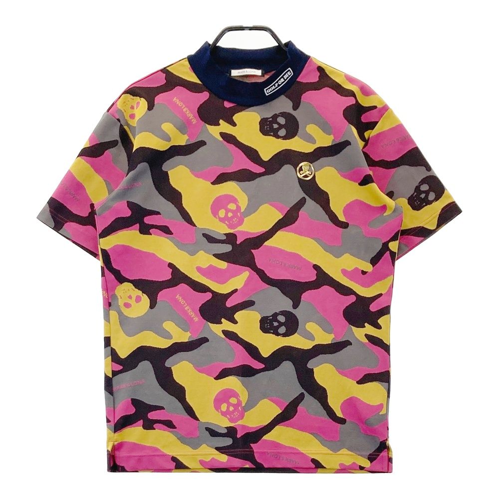 サイズ 46 MARK-LONA マークアンドロナ ハイネック 半袖Tシャツ カモフラ柄 ピンク系 240101539757 ゴルフウェア メンズ ストスト