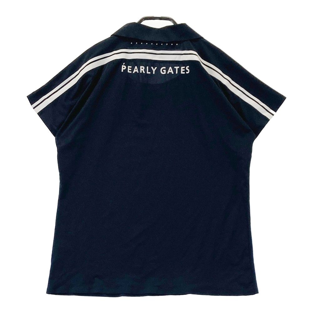 サイズ：1 PEARLY GATES パーリーゲイツ 襟付 半袖Tシャツ ネイビー系