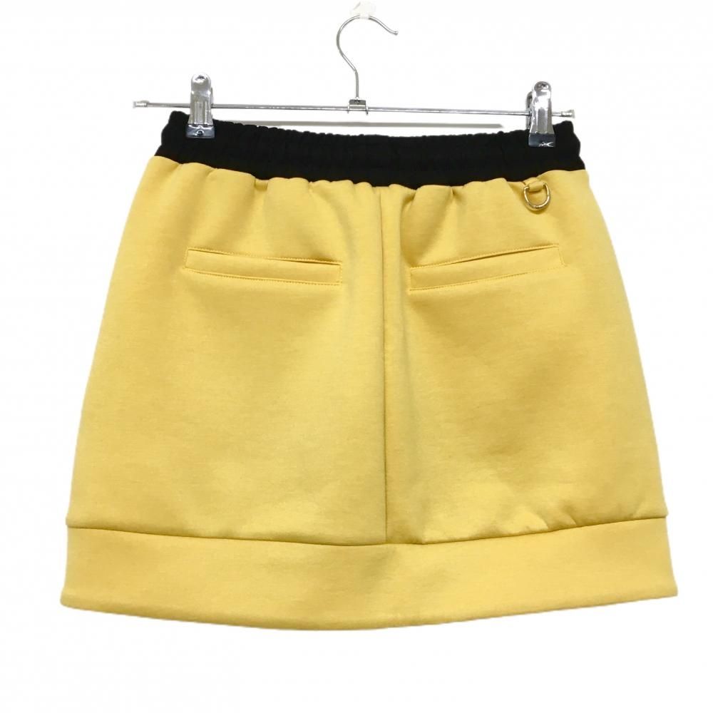 超 V12 スカート イエロー系×黒 ダンボールニット ウエストゴム レディース 1 M ゴルフウェア V12