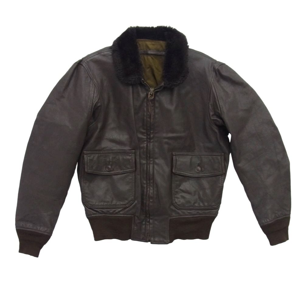 ヴィンテージ Vintage BRILL BROS社製 G-1 レザー フライトジャケット ブラウン系 表記サイズ不明【】