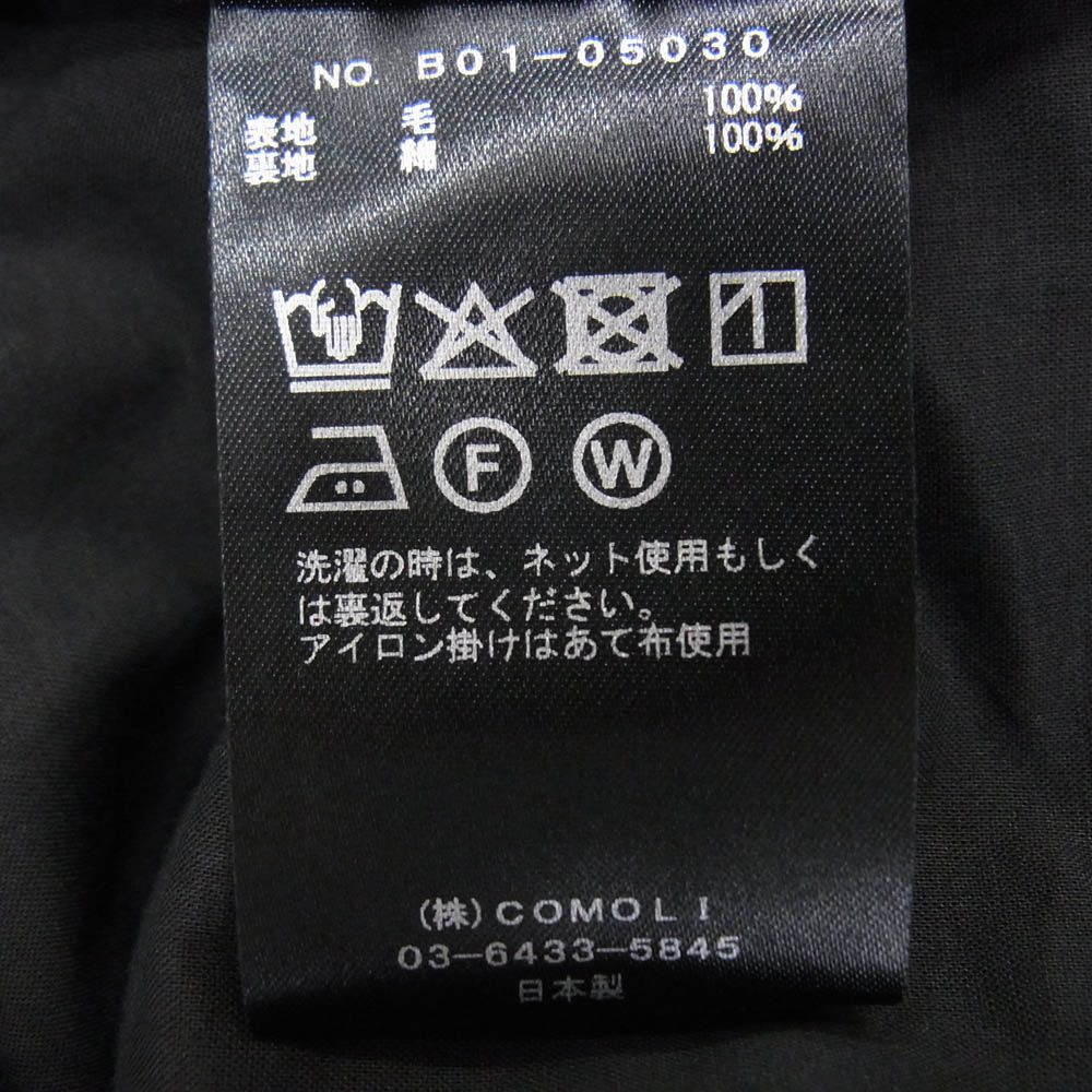  COMOLI コモリ 25 SS B 01-05030 サマーウール パンツ ブラック系 1 その他 パンツ