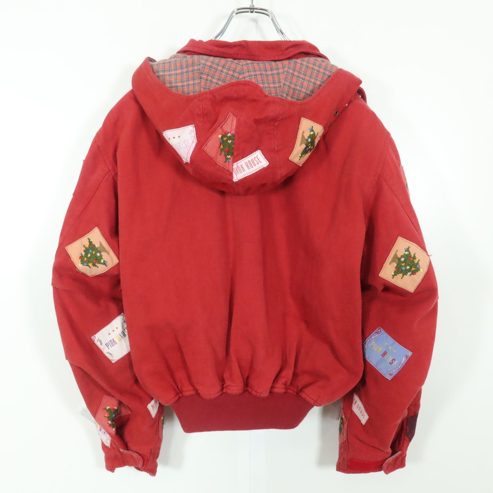 ピンクハウス☆クリスマス柄ワッペン♪ジップアップブルゾン フード