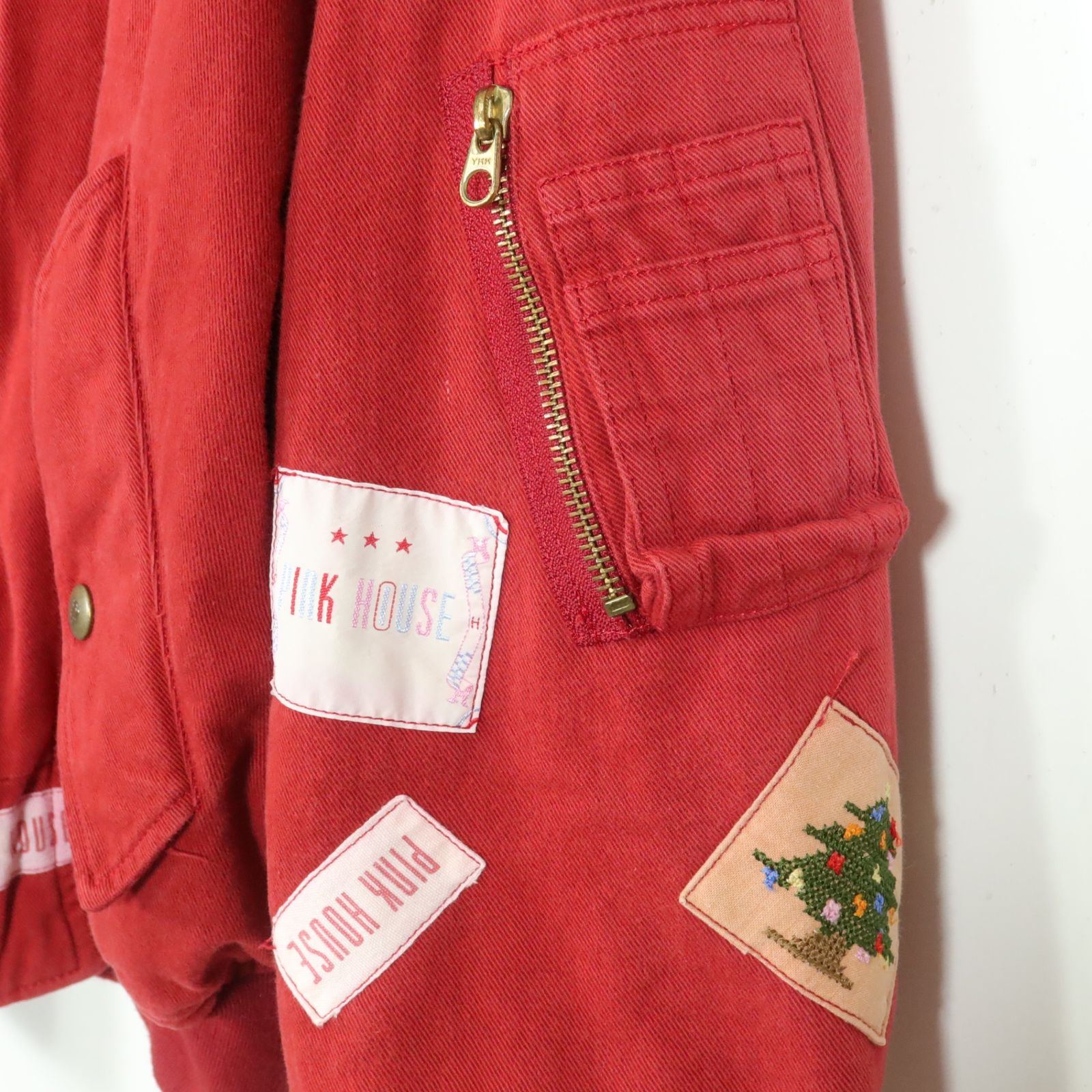 PINK HOUSE レアなクリスマスツリーワッペンブルゾン PINK HOUSE レアなクリスマスツリーワッペンブルゾン PINK HOUSE レア