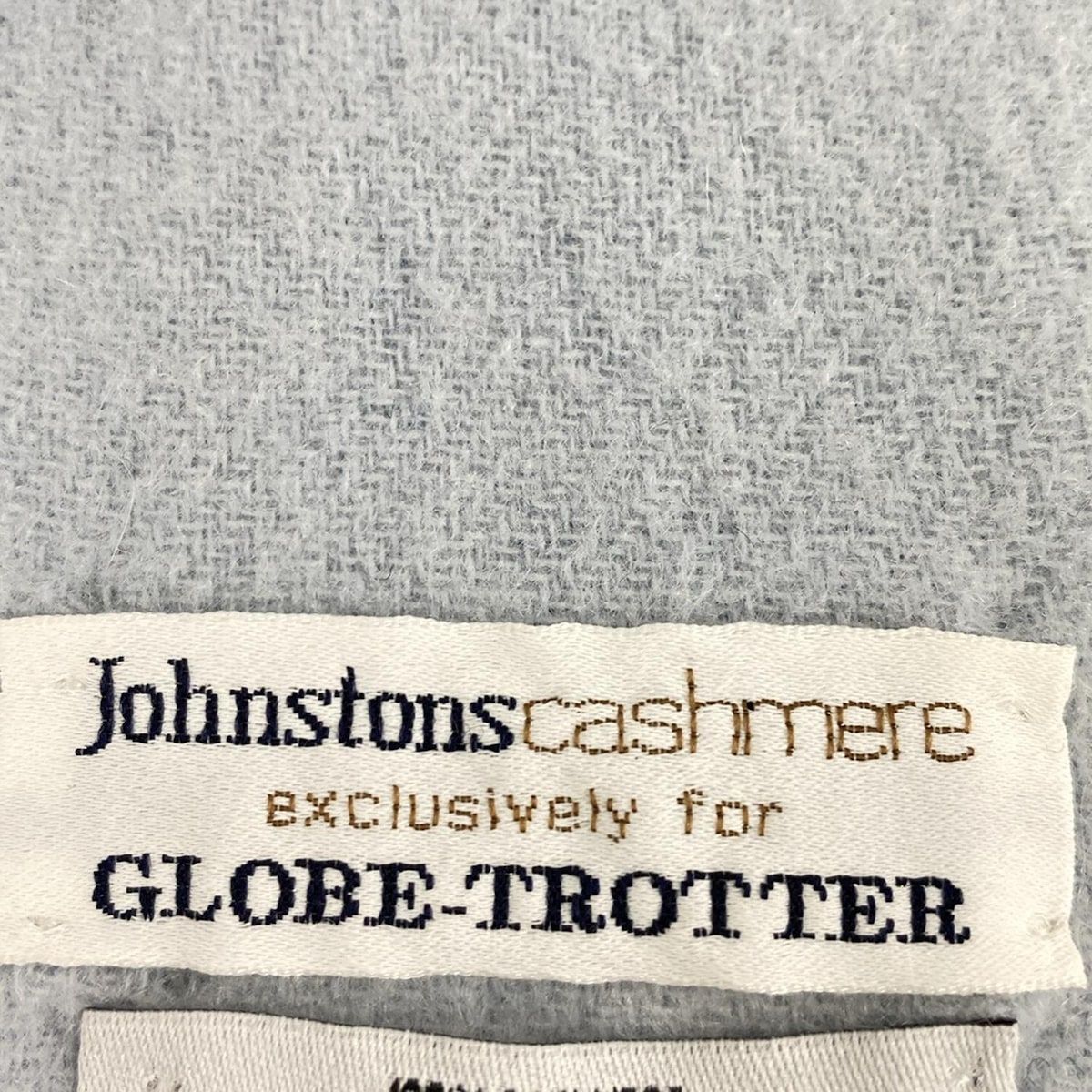 Johnstons ジョンストンズ マフラー - ブルーグレー×ライトブルー GLOBE TROTTERコラボ カシミヤ
