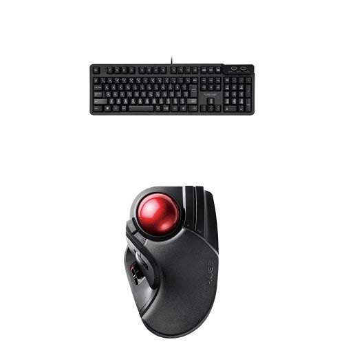 エレコム エレコム ワイヤレストラックボール 人差し指 中指操作タイプ - M-HT1DRXBK TK-FCM094HBK セット USBハブ付有線プレミアムメンブレンキーボード