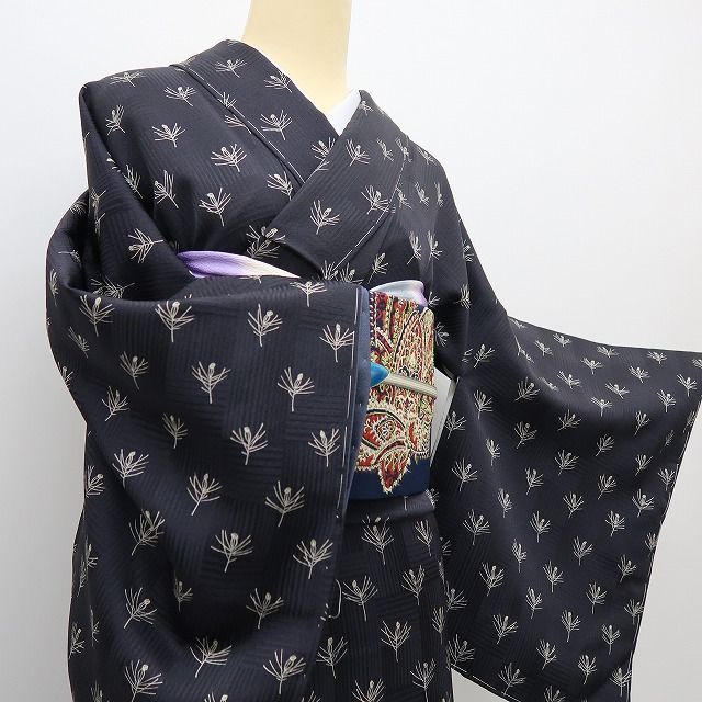  六花 RIKKA 正絹 作家物落款 手縫い 小紋 着物 A 3729 小紋 着物