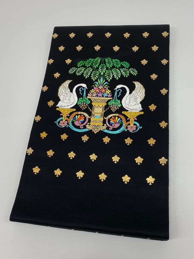 龍村光峯 白鳥の夢 錦織 本袋帯 金糸 正絹 黒色 龍村光峯 白鳥の夢 錦織 本袋帯 金糸 正絹 黒色 K211 - メルカリ