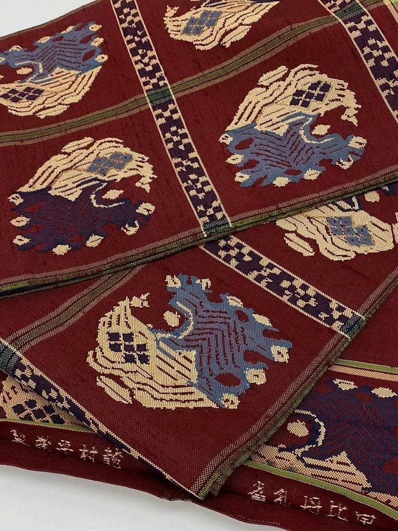 甲比丹孔雀 龍村平蔵製 本袋帯 金糸 正絹