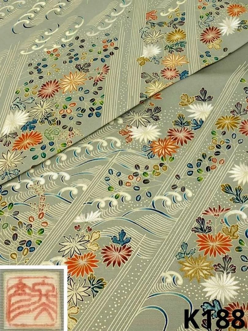 希少 東京友禅 木下冬彦 御所解 塩瀬 手描き 手刺繍 名古屋帯 落款入 正絹 希少 東京友禅 木下冬彦 御所解 塩瀬 手描き 手刺繍 名古屋帯 落款入