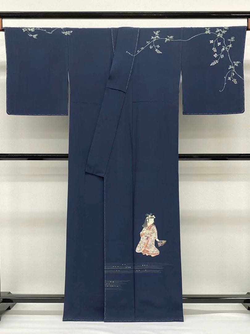 手刺繍 訪問着 暈し染 桜尽くし 金糸 正絹 躾糸付き 手刺繍 訪問着 暈