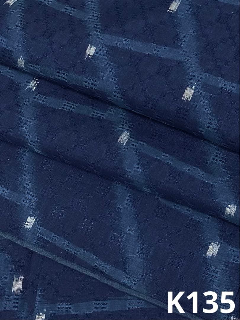 日本工芸会正会員 秋山眞和 綾の手紬 花織 手織 本藍染 正絹