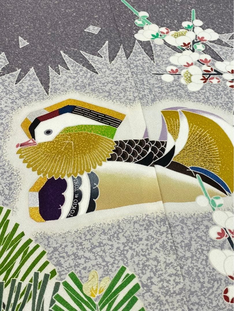 TOKIO et TOKI 羽田登喜男 落款入 訪問着 仮絵羽 未仕立て品 正絹 TOKIO et TOKI 羽田登喜男 落款入 訪問着 仮絵羽 未仕立て品 正絹