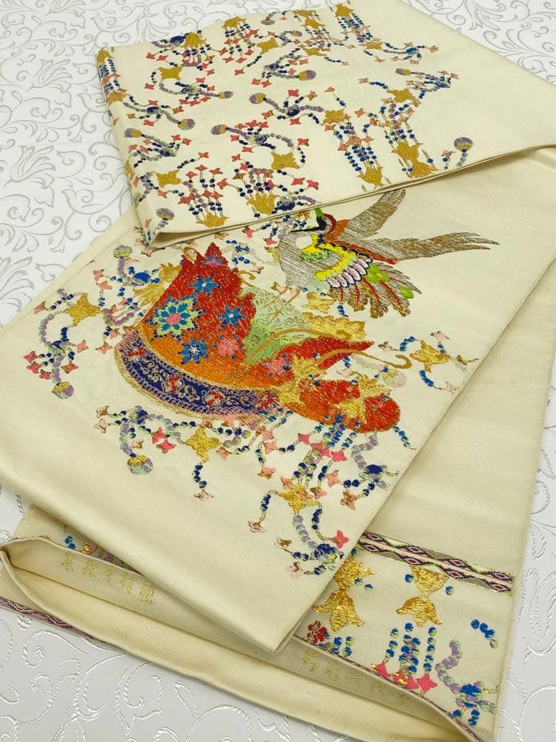 龍村平蔵製 千代能冠錦 本袋帯 金糸 正絹 - メルカリ