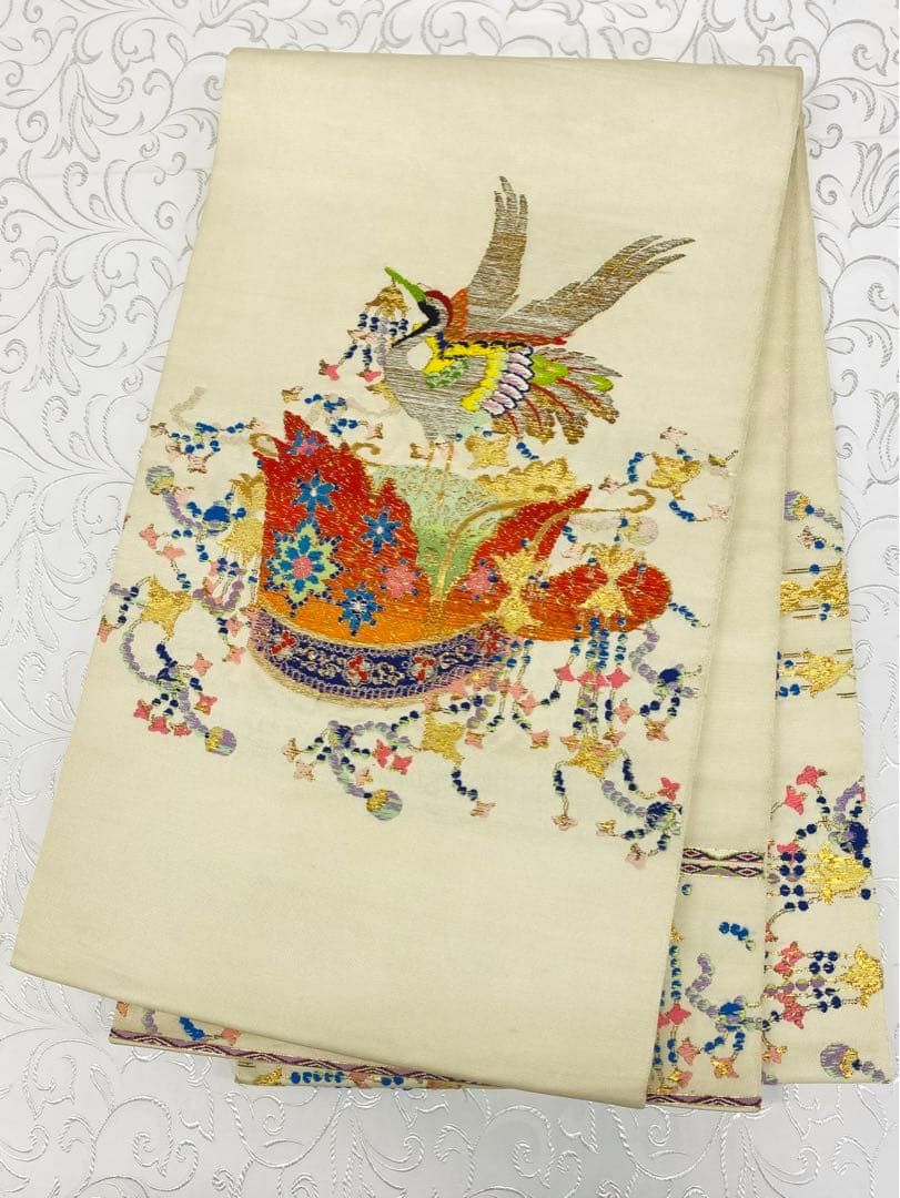 龍村平蔵製 千代能冠錦 本袋帯 金糸 正絹 - メルカリ