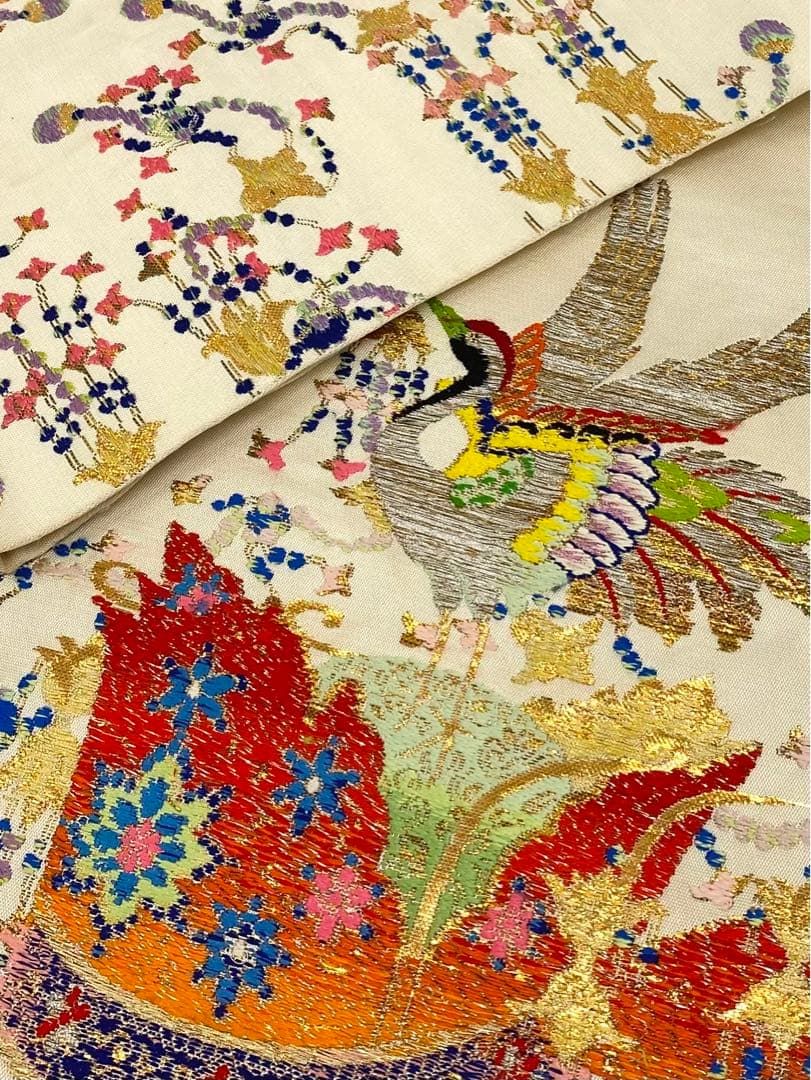 龍村平蔵製 千代能冠錦 本袋帯 金糸 正絹 - メルカリ