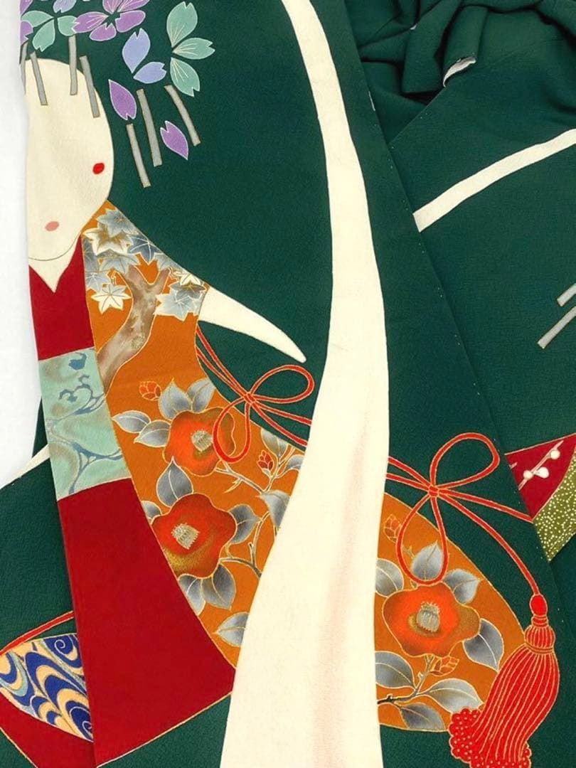 別注 辻村寿三郎 ジュサブロー 振袖 松坂屋 銀駒 金彩 銀彩 正絹 躾糸