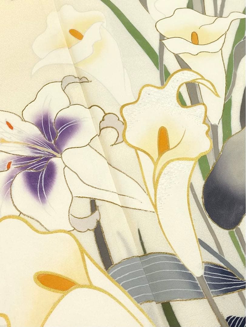 白木染匠x假屋崎省吾 落款入 手描糸目友禅 京友禅 訪問着 手刺繍 金彩