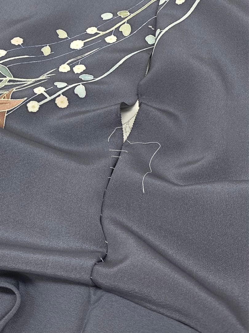 加賀友禅 山本富男 落款入 「花風」 訪問着 仮絵羽 未仕立て品 八掛