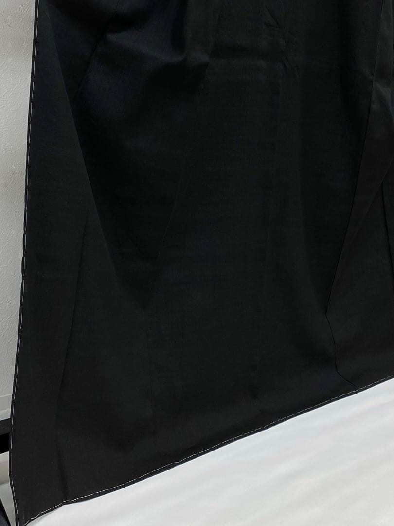 重要無形文化財指定 本場結城紬 無地 正絹 躾糸付き 証紙付き 黒色