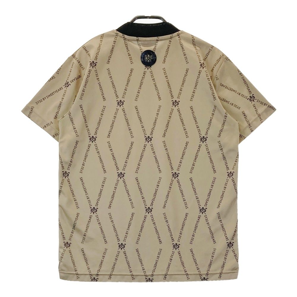 サイズ M SY32 BY SWEET YEARS GOLF エスワイサーティトゥ モックネック 半袖Tシャツ ロゴ 総柄 ブラウン系 240101543126 ゴルフウェア メンズ ストスト