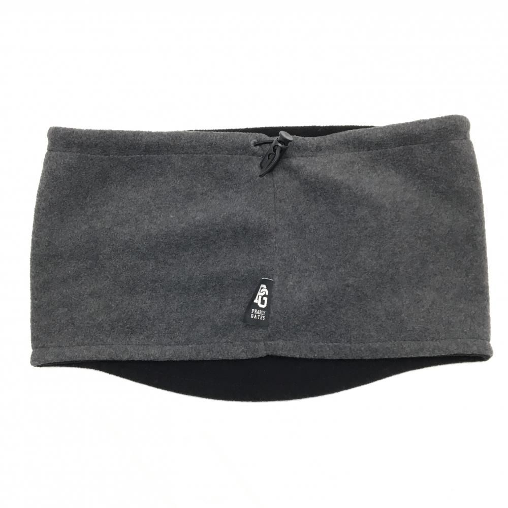 超美品】パーリーゲイツ ネックウォーマー ダークグレー ドローコード