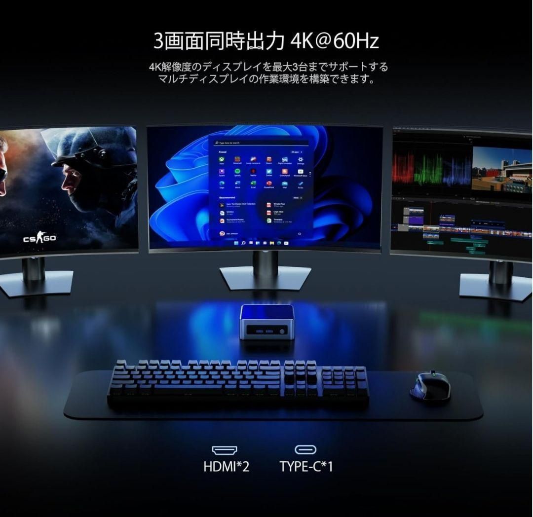 高性能❣ ミニPCAMD Ryzen5 5625U 6コア12スレッド Windows 11 Pro