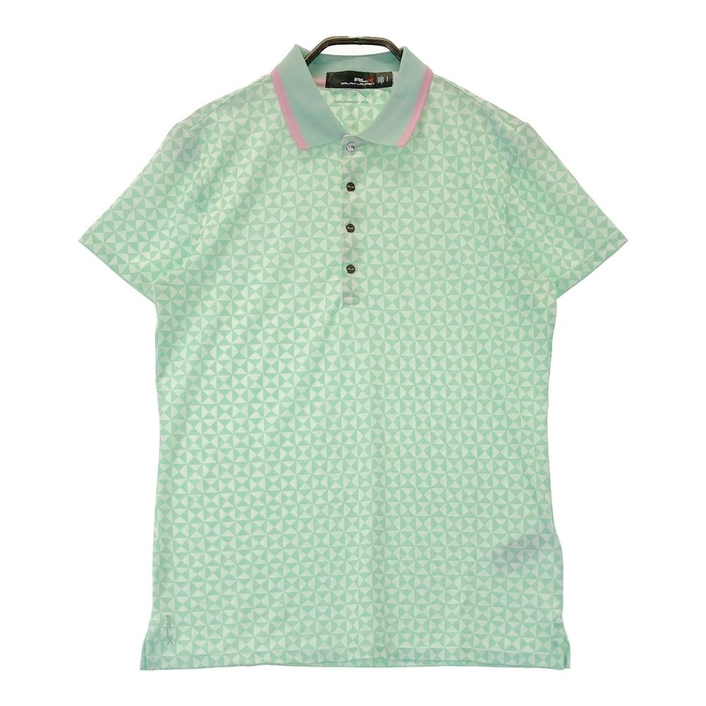 サイズ：S RLX ラルフローレン バックロゴ 半袖ポロシャツ 総柄